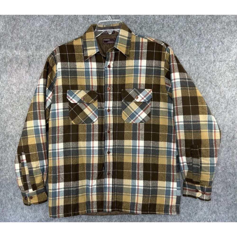 Vintage Anthony's Flannel Plaid Men's Jacket Shacket Button Down Medium Quilted